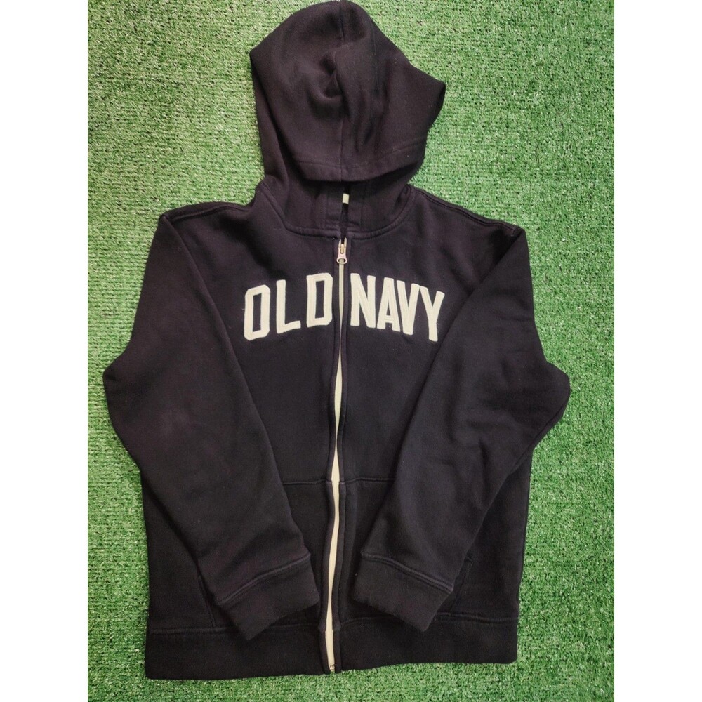 Old Navy Women's Black Zip Up Hooded Sweatshirt Size 14-16